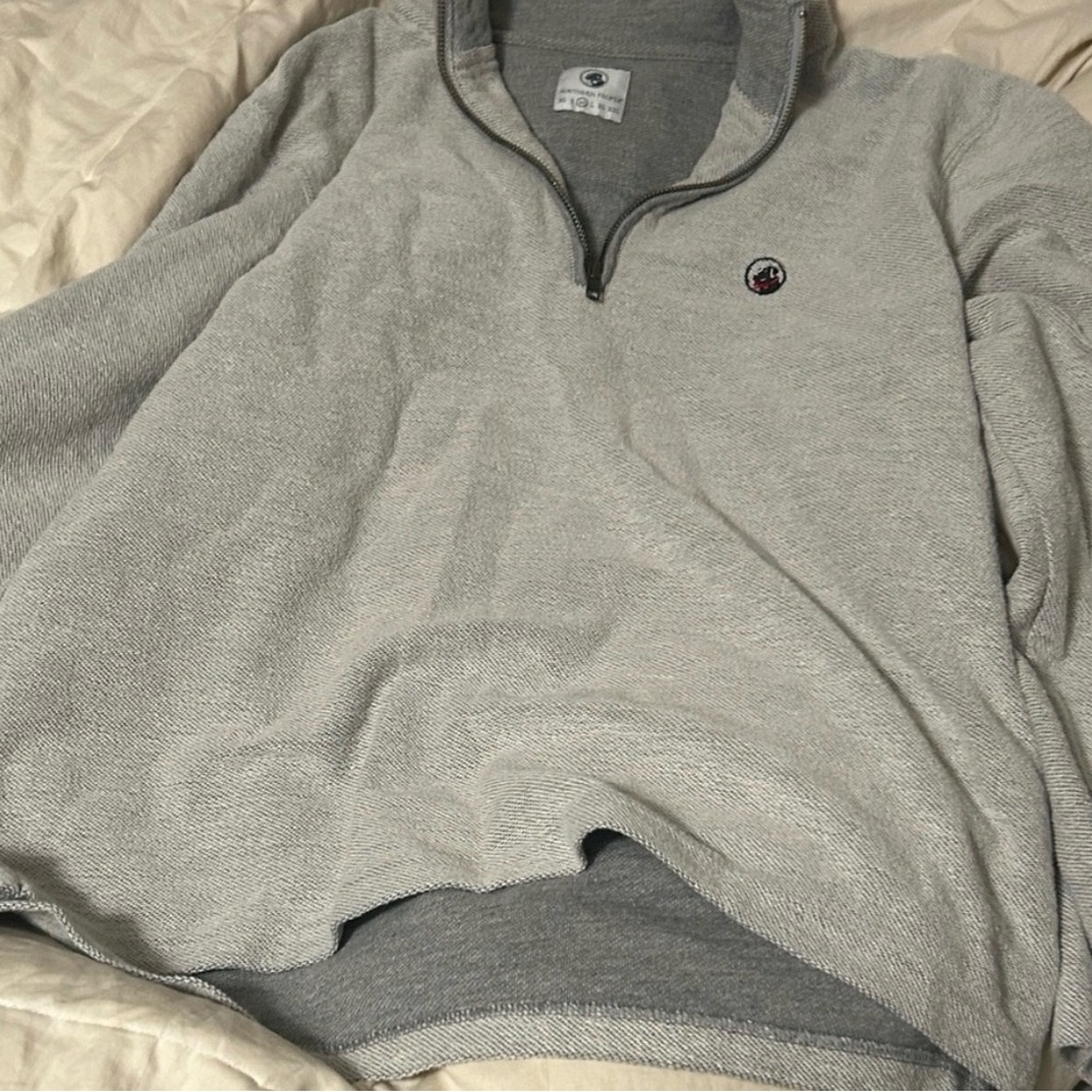 Southern Proper Light Gray Zip-Up Sweater
